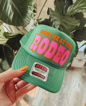 Load image into Gallery viewer, The Meet me at the Rodeo Green Trucker Hat
