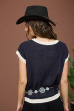 Load image into Gallery viewer, The Navy Horseshoe Sweater Vest S-L
