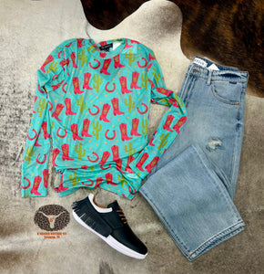 The Cactus Boots Mesh Top S-L