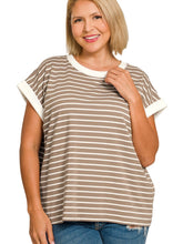 Load image into Gallery viewer, The Sweetwater Stripe Mocha Top S-3X
