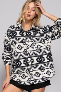 The Mesa Black Aztec Shacket S-L