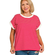 Load image into Gallery viewer, The Sweetwater Stripe Red Top S-3X
