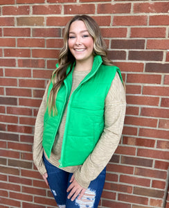 The Mesquite Green Puffer Vest S-L