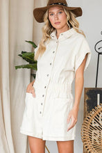 Load image into Gallery viewer, The Texhoma Ivory Denim Romper S-L
