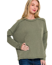 Load image into Gallery viewer, The Trinity Dark Olive Ribbed Top
