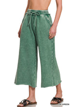Load image into Gallery viewer, The Tatum Mineral Wash Palazzo Pants in Forrest Green S-3X
