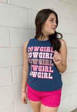 Load image into Gallery viewer, Pink Cowgirl Distressed Sleeveless Tee S-L
