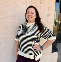 Load image into Gallery viewer, The Bowie Black Stripe Top S-L
