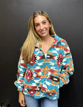 Load image into Gallery viewer, The Northlake Blue Aztec 1/4 Pullover S-L

