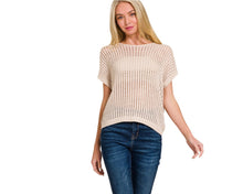 Load image into Gallery viewer, The Village Light Mocha Crochet Top S-L
