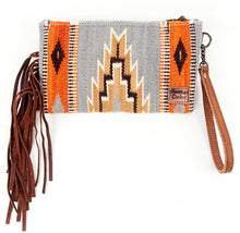 Load image into Gallery viewer, The Gray Alamo Saddle Bag Fringe Wristlet

