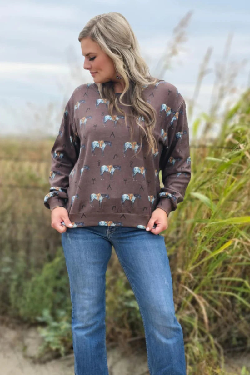 The Brown Old Town Road Top S-2X