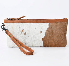 Load image into Gallery viewer, The Hollister Cowhide Wristlet Bag
