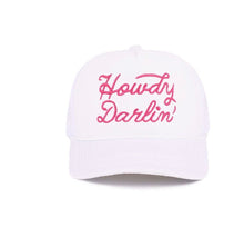 Load image into Gallery viewer, The Howdy Darling White Trucker Hat
