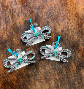 Bow Turquoise & Navajo Pearl Claw Clip