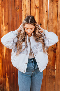 The Ya'll Fly Puffer Jacket in Chrome S-3X