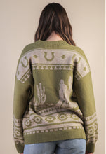 Load image into Gallery viewer, The Oak Point Olive Aztec Cardigan S-L
