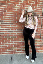Load image into Gallery viewer, The Chocolate Brown Velvet Flare Pants S-L

