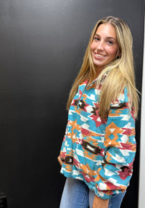 The Northlake Blue Aztec 1/4 Pullover S-L