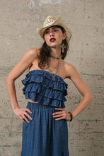 Load image into Gallery viewer, The Dodson Denim Ruffle Top S-L
