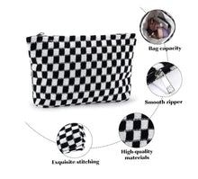Load image into Gallery viewer, The Cove Checkered Cosmetic Pouch in Green Apple
