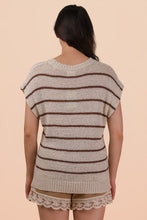Load image into Gallery viewer, The Hollis Stripe Mocha Sweater Vest
