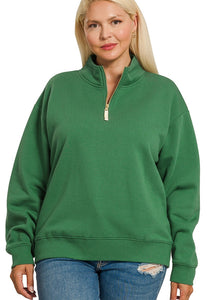 The Plainview Green 1/4 Zip Top S-3X
