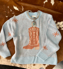 Load image into Gallery viewer, The Baby Blue Boot Sweater S-L

