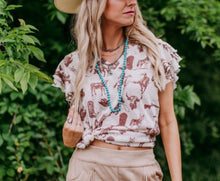 Load image into Gallery viewer, The Cowboys &amp; Indians Ruffle-Sleeve Top S-L
