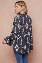Load image into Gallery viewer, The Prairie View Charcoal Aztec Top S-XL

