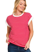 Load image into Gallery viewer, The Sweetwater Stripe Red Top S-3X
