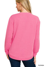 Load image into Gallery viewer, The Dalhart Ribbed Fuschia Round Neck Top S-L
