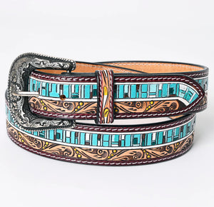 The Live Oak American Darling Hand Tooled Belt S-L