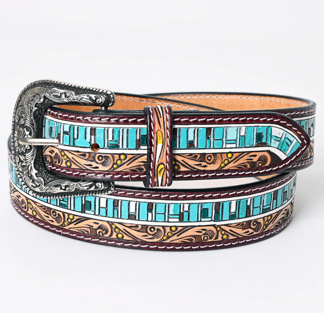The Live Oak American Darling Hand Tooled Belt S-L