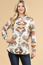 Load image into Gallery viewer, The Palmview Hacci Hooded Mustard Top 1X-3X
