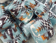 Load image into Gallery viewer, The Weatherford Teal Aztec Throw Blanket
