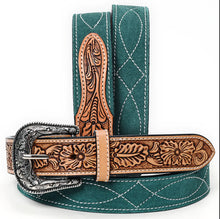 Load image into Gallery viewer, The Southlake Suede Deep Teal American Darling Belt S-L
