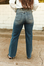 Load image into Gallery viewer, The Bedford Dark Wash, Raw Hem. High Rise Jeans
