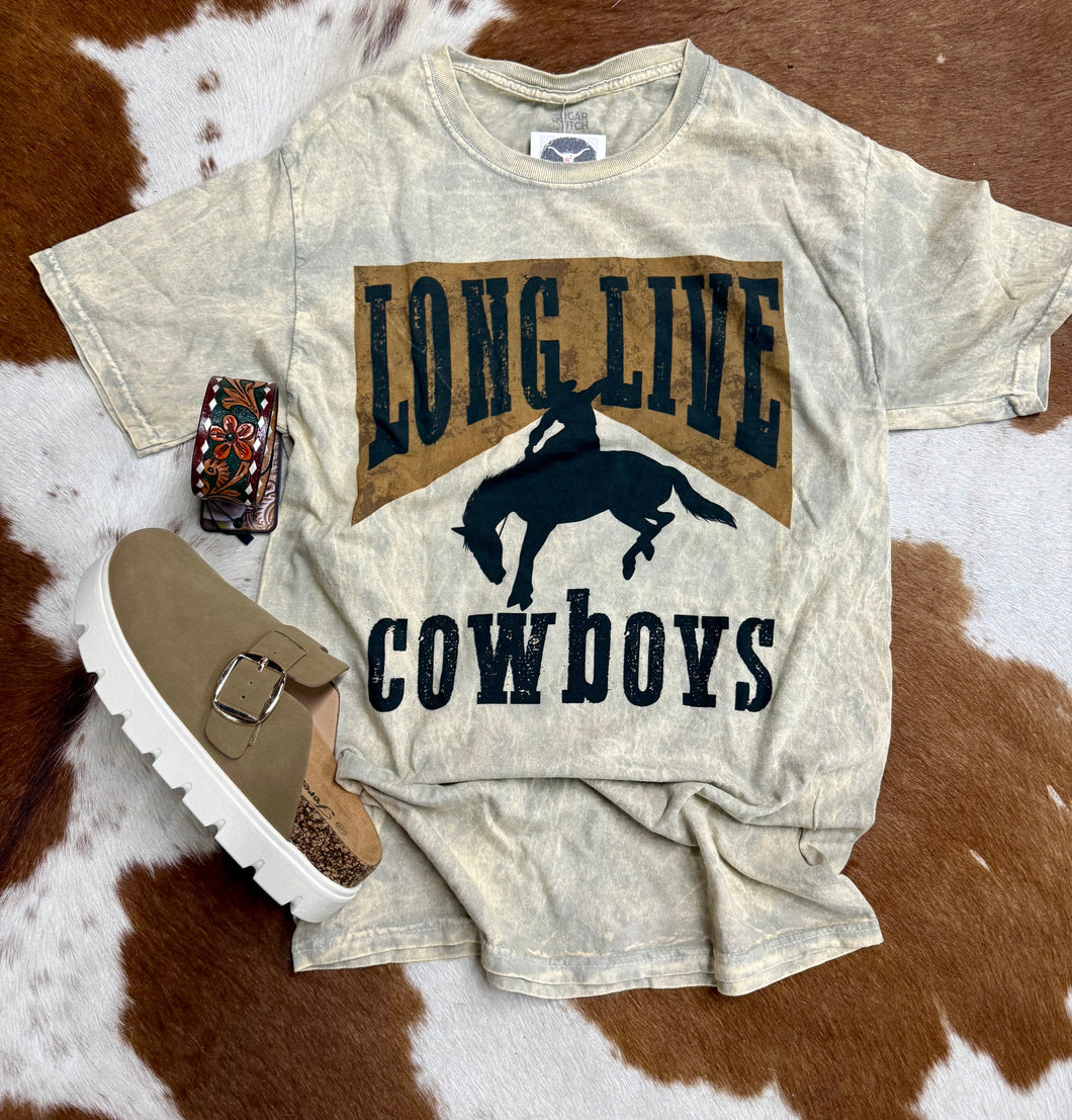 Long Live Cowboys Acid Wash Tee S-XL