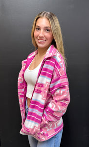 The Pearsall Pink Aztec Jacket S-L