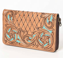 Load image into Gallery viewer, The Cooperton Turquoise Tooled Wallet
