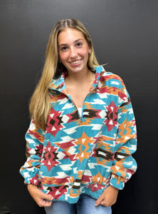 The Northlake Blue Aztec 1/4 Pullover S-L