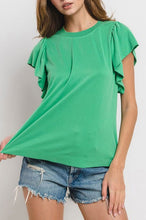Load image into Gallery viewer, The Kilgore Kelley Green Ruffle Sleeve Top S-L
