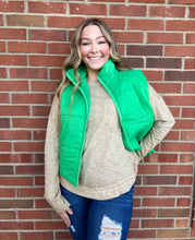 Load image into Gallery viewer, The Mesquite Green Puffer Vest S-L

