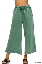 Load image into Gallery viewer, The Tatum Mineral Wash Palazzo Pants in Forrest Green S-3X

