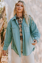 Load image into Gallery viewer, The Covington Shacket in Washed Sage S-L

