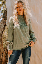 Load image into Gallery viewer, The Mineral Wells Olive Washed Smocked Top S-3X
