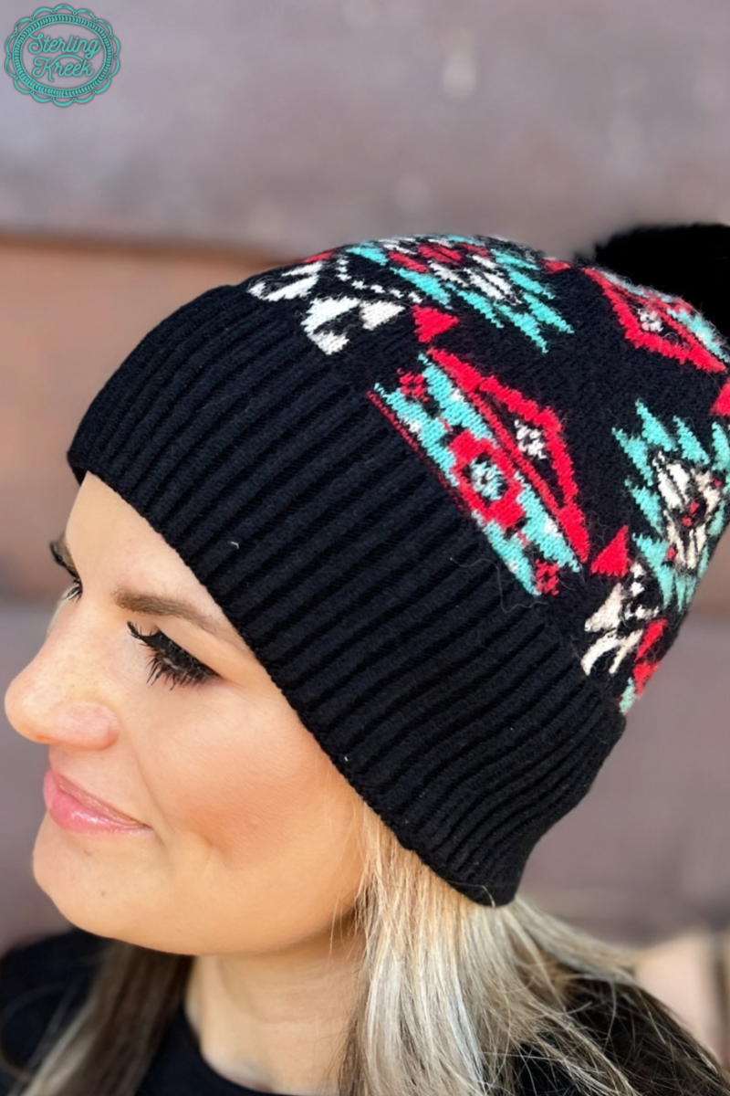 The Red River Aztec Pom Beanie