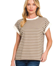 Load image into Gallery viewer, The Sweetwater Stripe Mocha Top S-3X
