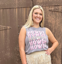Load image into Gallery viewer, Howdy Distressed Sleeveless Tee S-L
